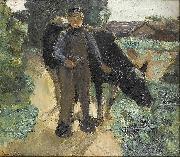 Max Liebermann A farmer with his cow Germany oil painting artist